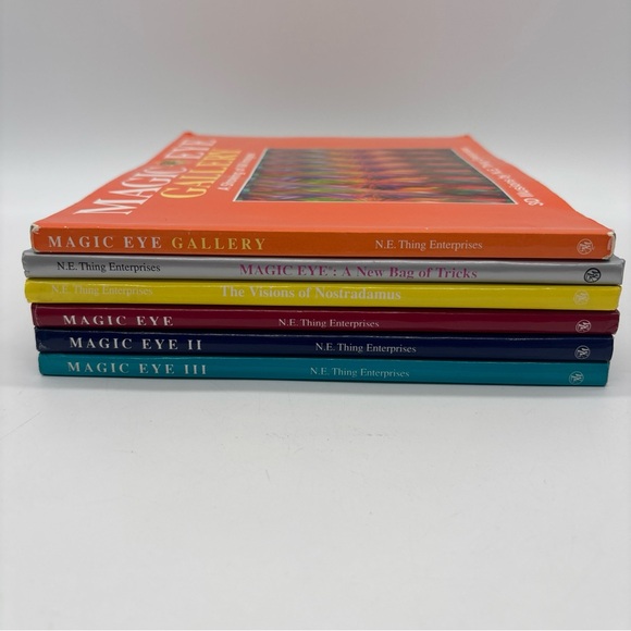 Lot of 6 Magic Eye Hardcover Softcover Books - 1-3, Gallery, Nostradamus Tricks - Picture 2 of 9